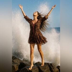 Poupette St Barth, Printed Mini Dress, one size